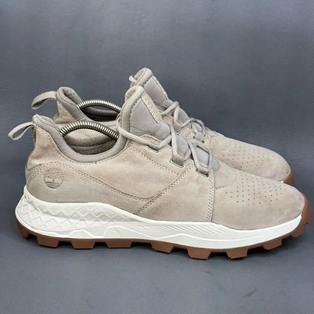 Timberland Men Beige Brooklyn Oxford Suede Sneaker shoes size 10.5